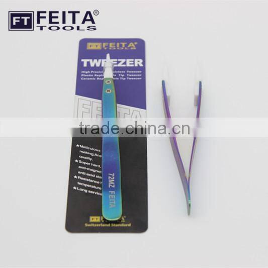 Colorful 72MZ Heat Resistant Ceramic White Tips Brucelles Tweezers for Computer Repair Tools