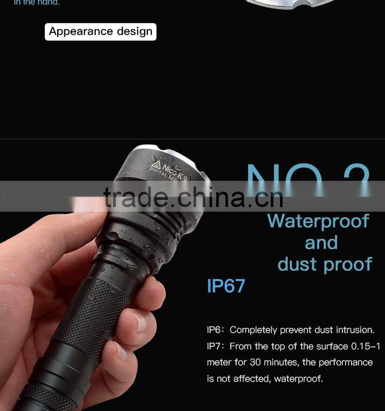 Excellent factory directly xml u2 18650 rechargeable battery torch flashlight