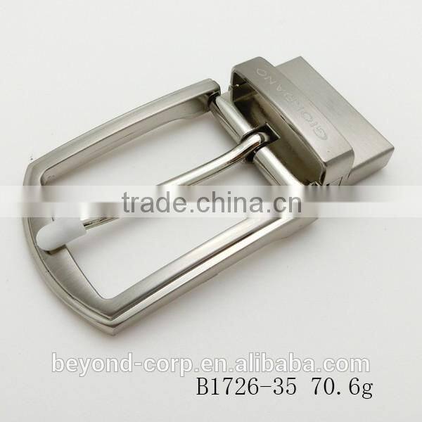 zamac turning pin buckle silver brush mirror polish nickel-free good price revert functional pin belt buckle screws fixed