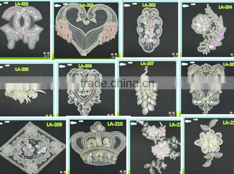 Wholesale make embroidery lace applique,lace patch,lace applique patch