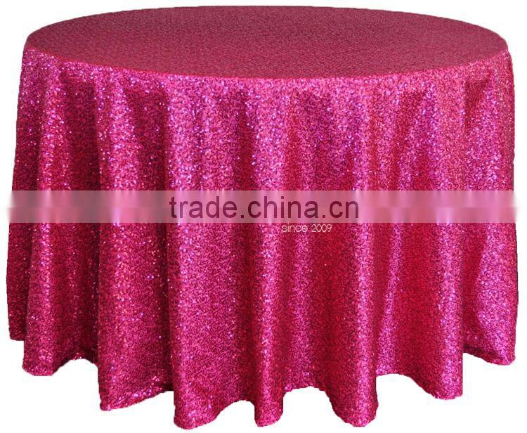 Black sequin 120" round tablecloth