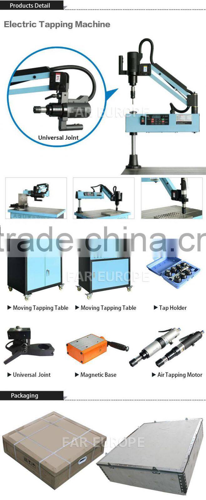 Powerful easy to operate ETM-30 tapping and threading machine