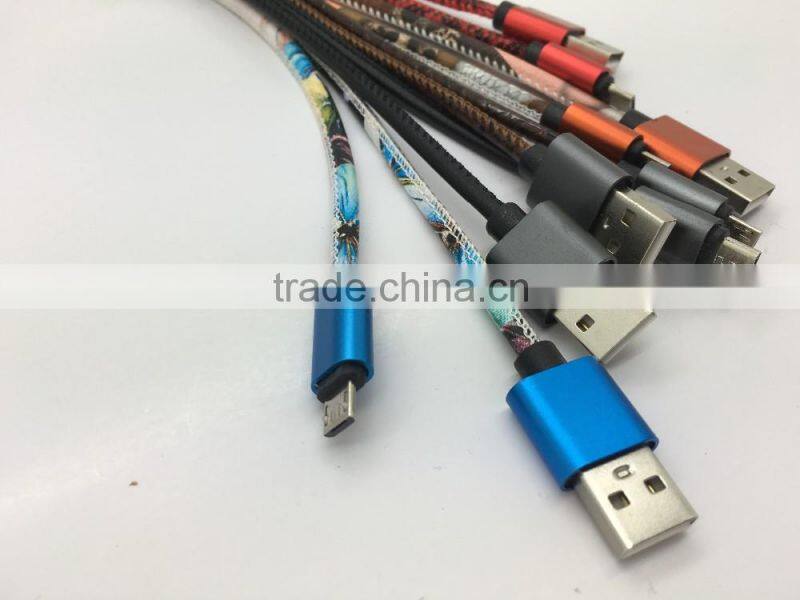 Braided Micro USB Charger Cable 1M 3FT 2M 6FT Data Sync Fabric Nylon Charging Cable Cord Line For smart phone