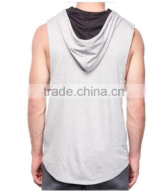 Custom Fashion Mens Sleeveless Pullover Hoody Wholesale Blank Sleeveless Hoodies