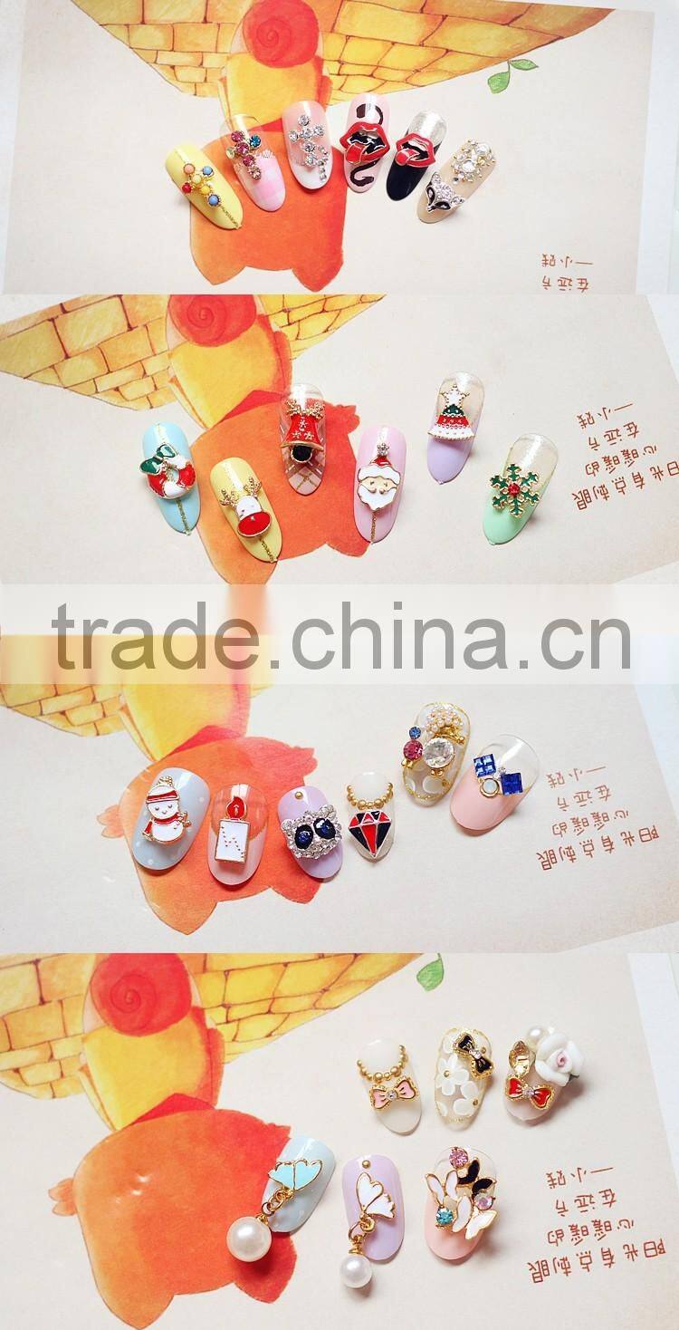 2016 Hot sale Modern design China supply nail art Jewelry, 3d christmas nail art designs