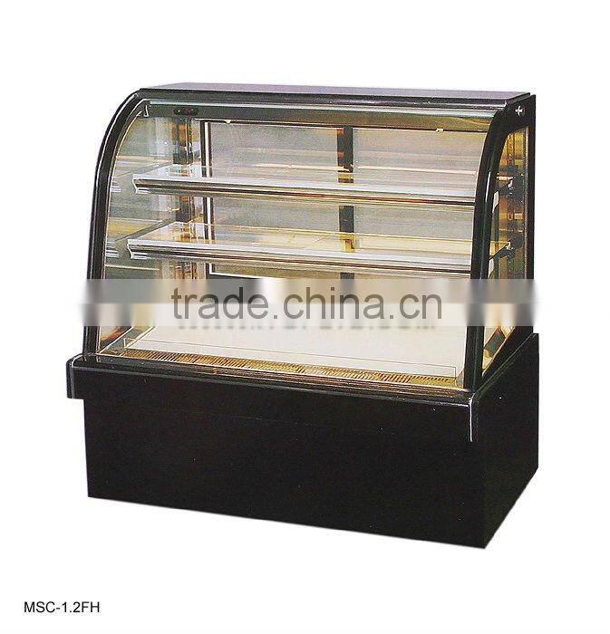 single curve bakery refrigerator showcase
