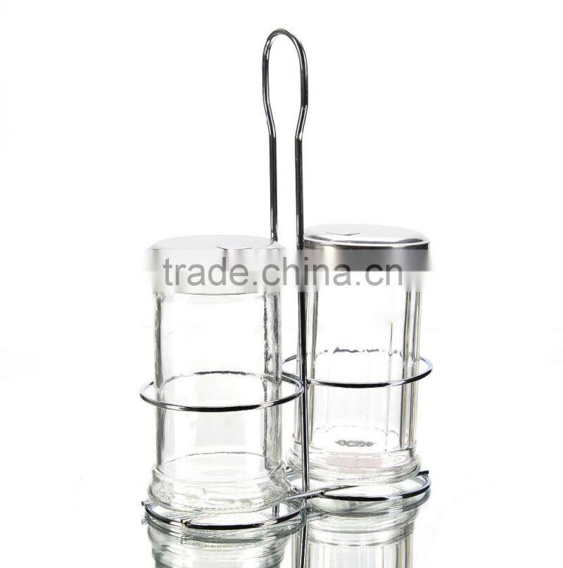 Handling Clear Glass Spice Jar