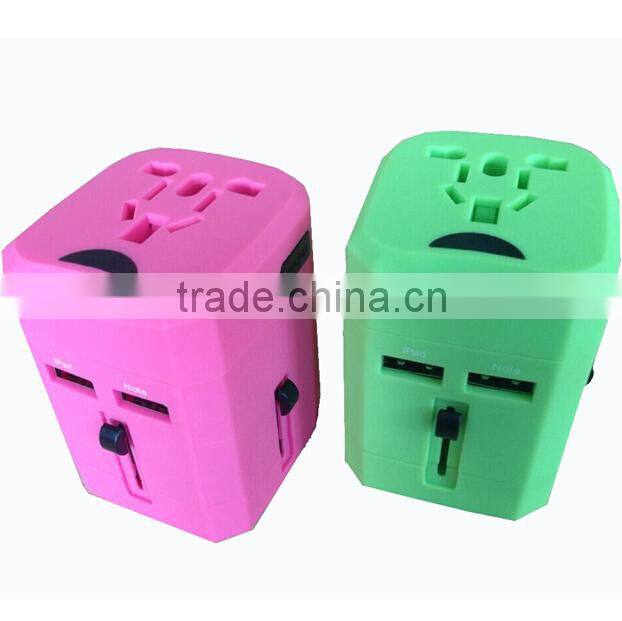 Multi purpose international universal travel adapter plug with USA/Australia/Europe/UK worldwide plugs with usb