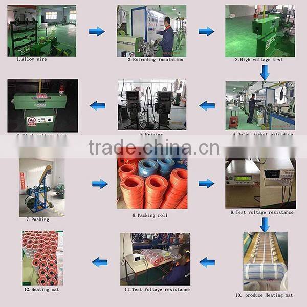 12W/m electric under floor heating cable for tile and stone floor