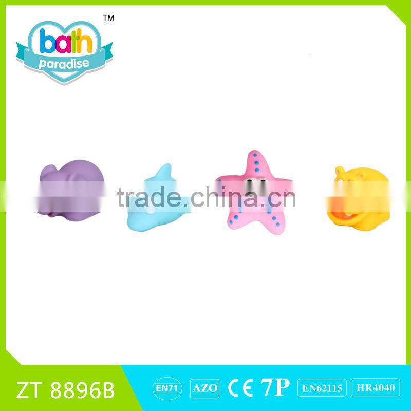 2016New !PVC Magic fish+octopus+soldier crab+whale baby bath learning toy ZT8897