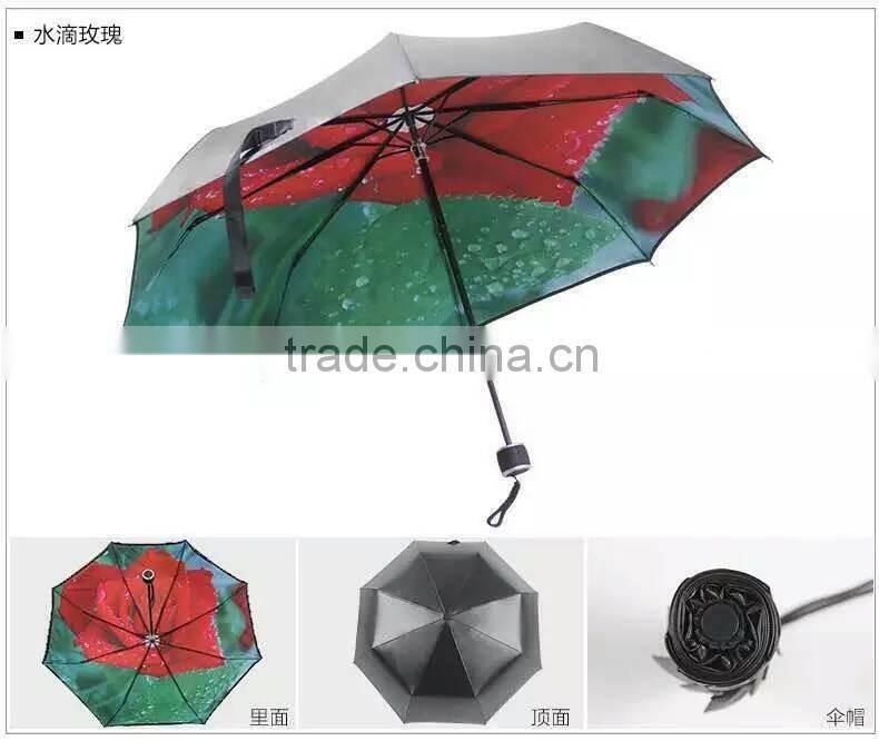 2016 NEW customized anti-UV function full photo print fold umbrella