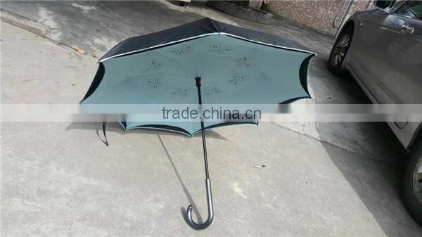 2016 J shape handle reverse umbrella, inverted umbrella, stay dry on rainy days