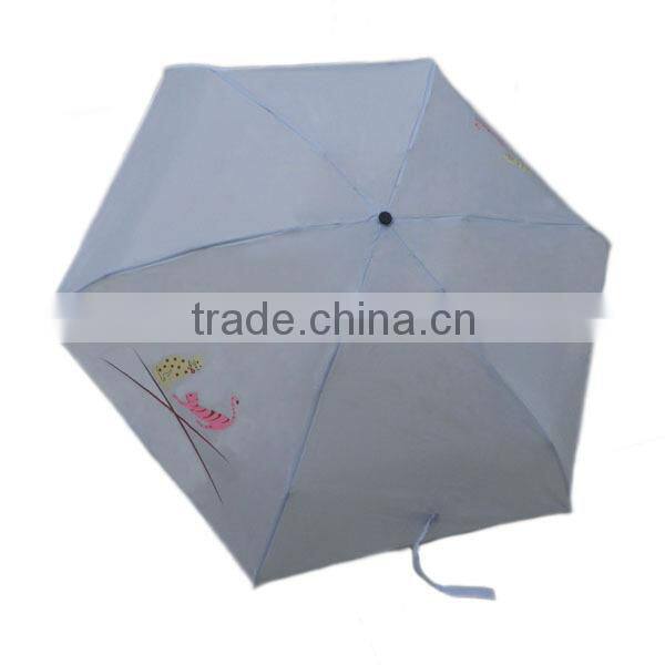 19"*6k manual open super mini 5 folding umbrella with eva box