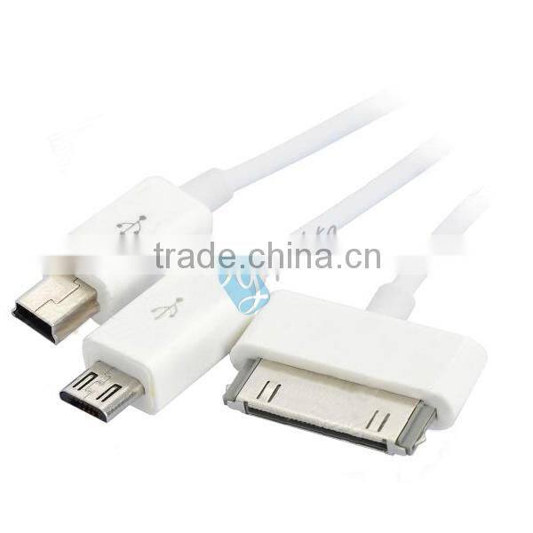 For Iphone 5 Iphone 4 Micro USB Multi Port 3 In 1 USB Cable
