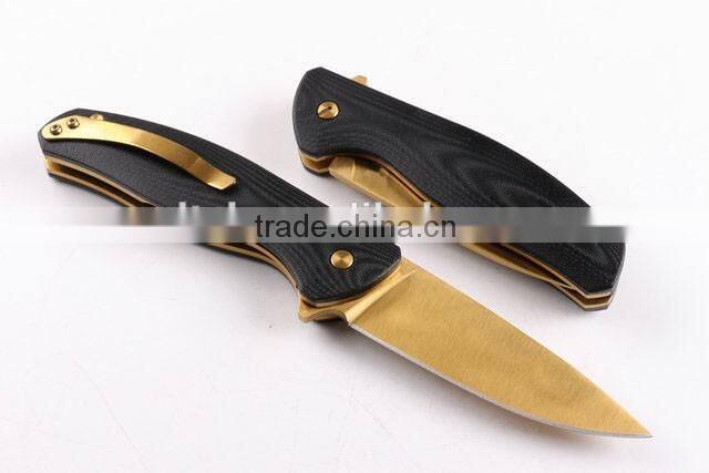 OEM golden blades hunting military knife with g10 handle