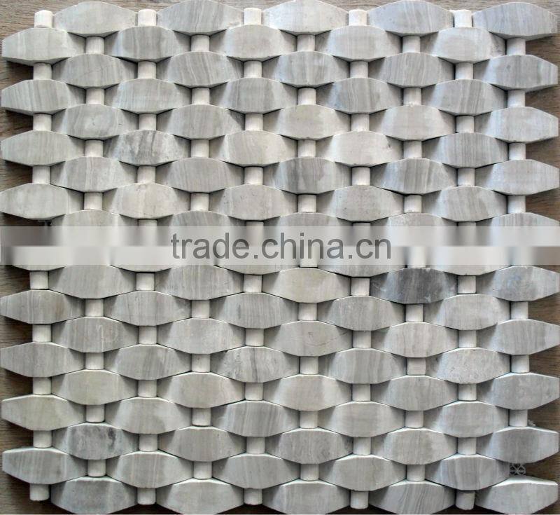 shaped non-cracked marble 3d mosaic tiles