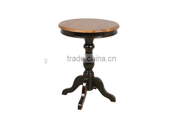 country style country side wood black tea table