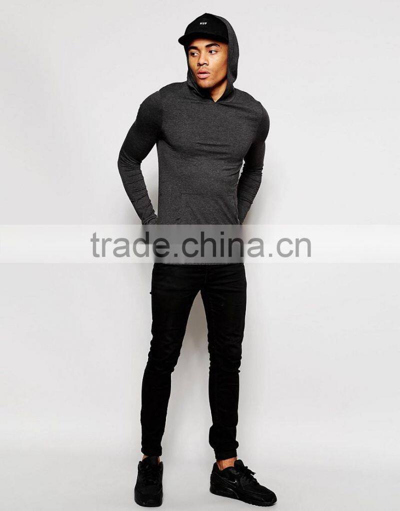 Daijun low price with hood 100% cotton grey custom pullover muscle fit hoodie