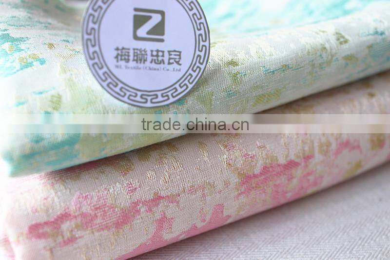 Colorful jacquard satin fabric brocade fabric for fashion dress