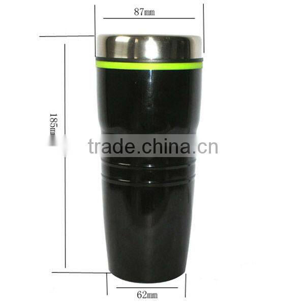 16oz double wall diamond stainless steel plastic travel coffee mug