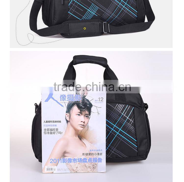 Hot quality fashion black 600d nylon charlie football sport bag