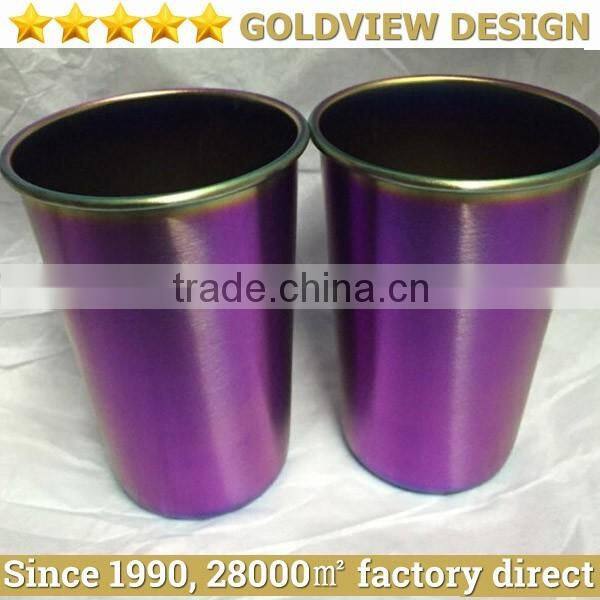 attractive design practical round metal soft drink cup, soft drink tin cup