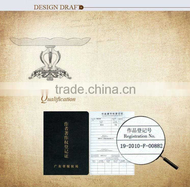 RORO Conjugal Felicity lily enamel pewter crystal glass fruit plate