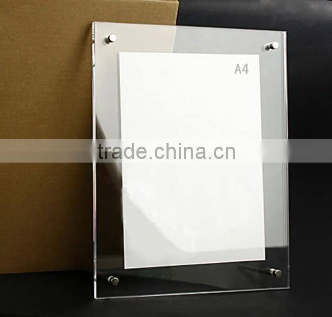 Hot selling lucite desktop acrylic magnetic photo frame