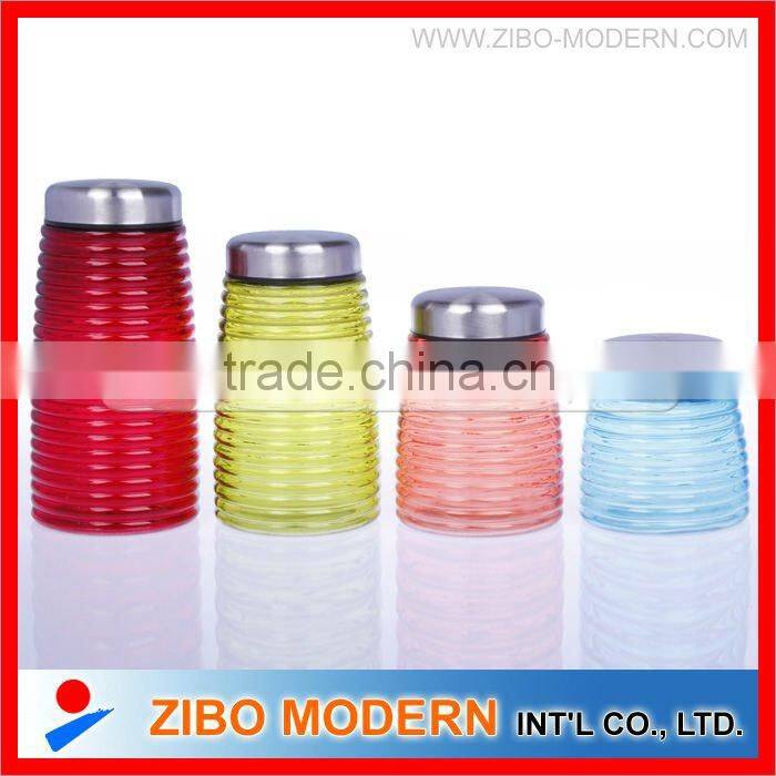 4pc honey glass jar with metal lid