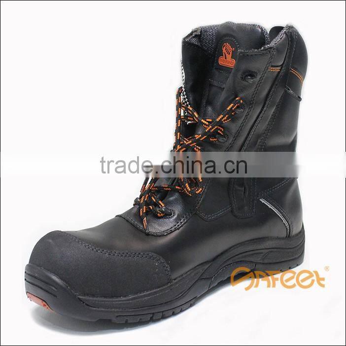 Factory heat insulation fireproof fireman shoes ranger safety shoes and safety shoe leather (SA-9402)