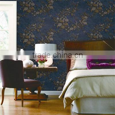 New popular beautiful heavy embossing vinyl wallpaper/ home wallpaper design
