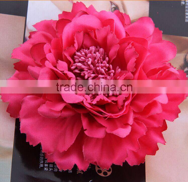 Fashion big cheap artificial flower corsage clip