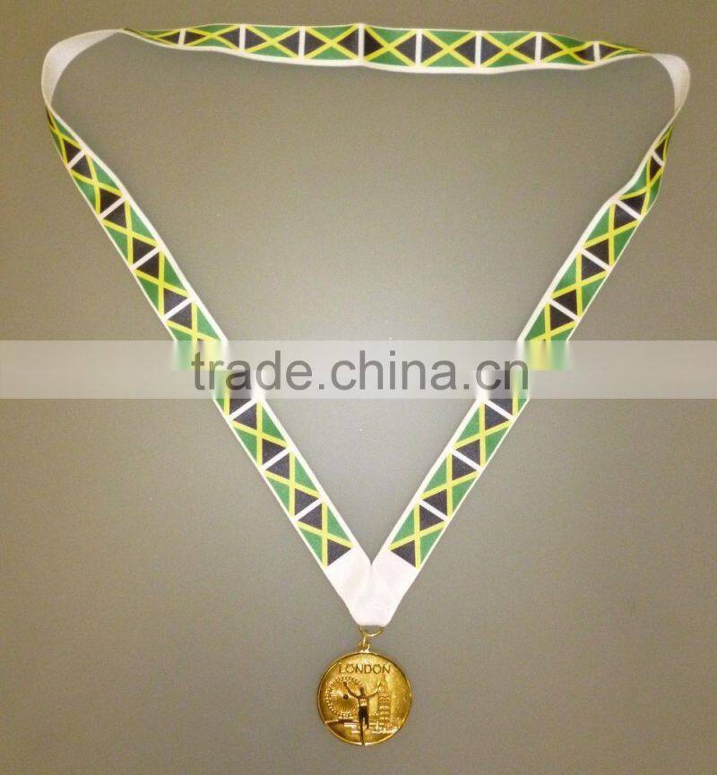 Ireland Winners Gold Medal With Irish Flag Lanyard