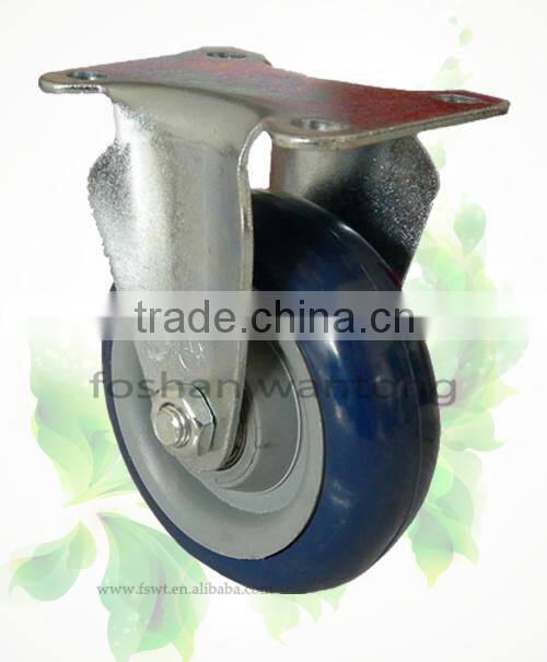Black Stent Medium Duty Polyurethane Fixed Hardware Caster Wheel