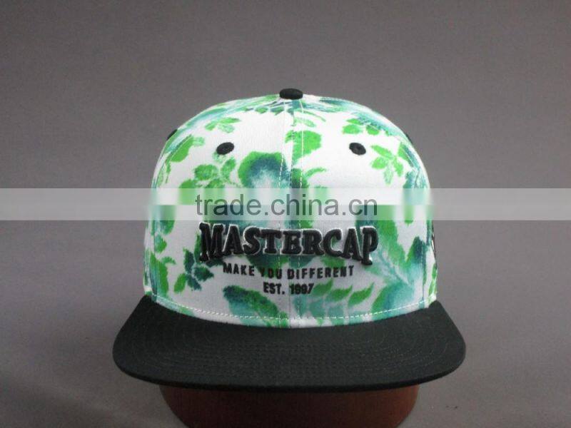 Customer high quality 6- panel snapback hat with 3D Embroidered Patch