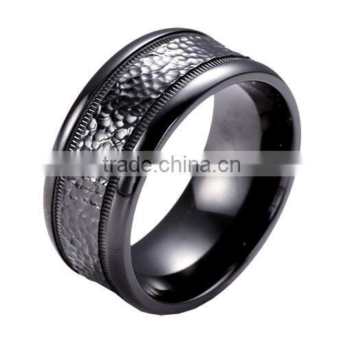Distinctive black titanium ring