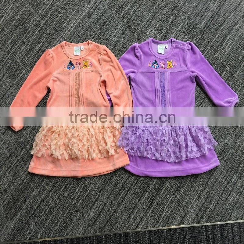 wholesale factory price top design fashion small or teenage girls dress with ruffle