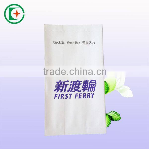 Exporting white kraft wax coated air sickness paper bag