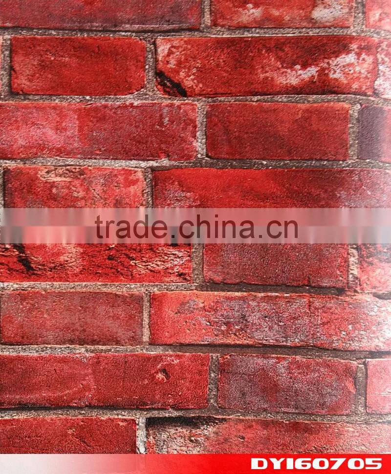 bricks fragment red brown yellow blue green pvc wallpaper good price commercial