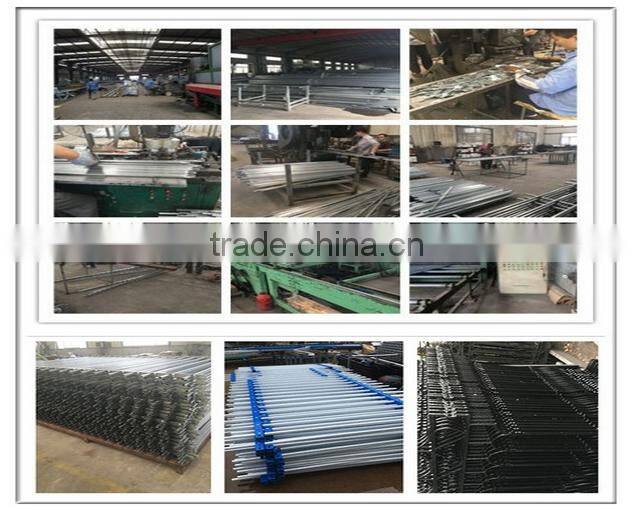 black galvanized steel fence