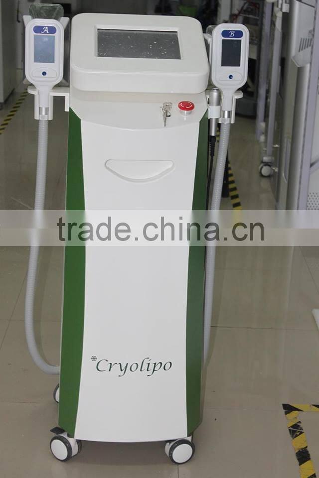 Stationary new cryolipolysiss weigt loss/latest cryolipolysiss 2 heads/beauty equipment cryolipolysiss 2 heads work together