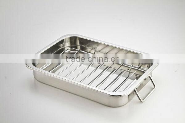 Turkey baking pan with stand, stainless steel baking pan