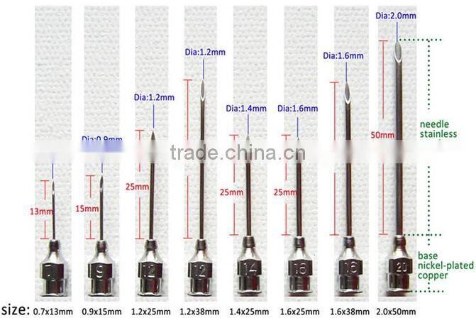 12pcs Stainless Steel Syringe Needle Livestock Chicken Sheep Hog Cattle 8 sizes