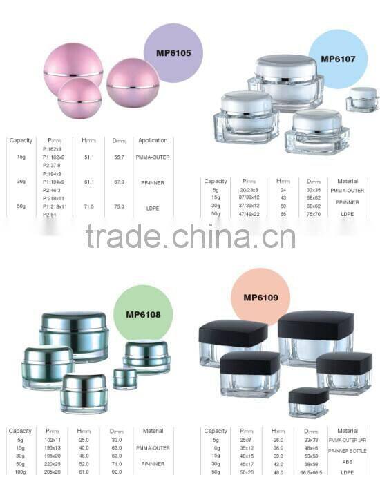 MP6105 Wholesale cosmetic lotion bottle and cream jars with color painting