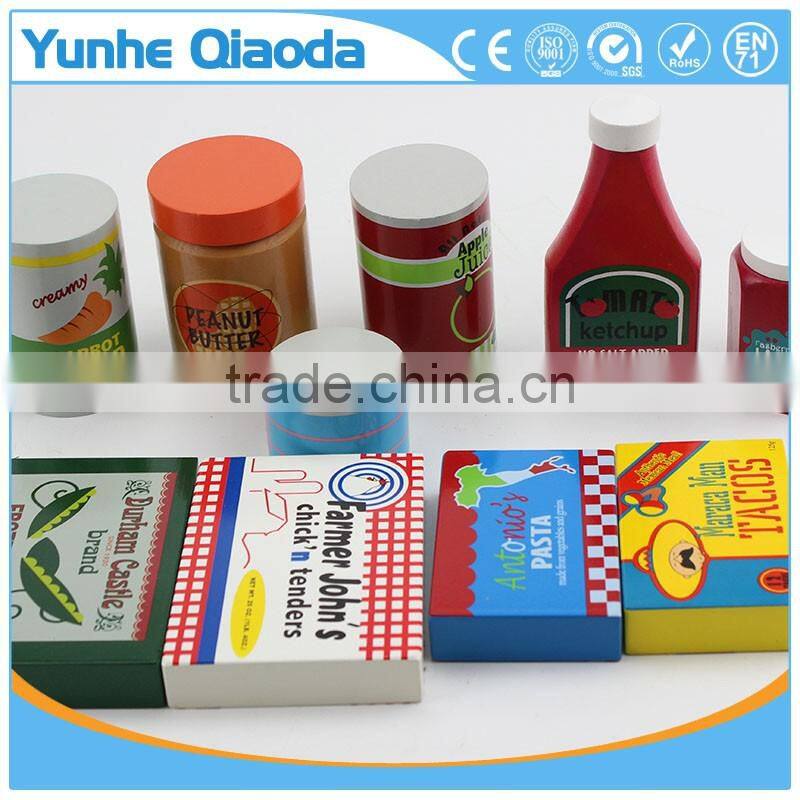 Fun durable wooden food set for years of play wooden a basket of Seasoning bundle Wood Version