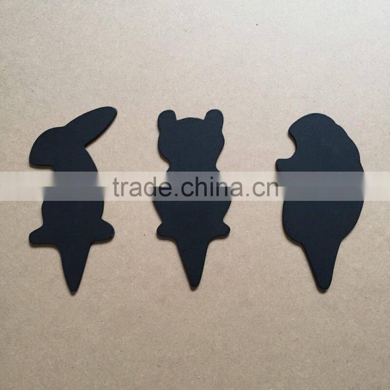 Wooden animal shapes of plant labels