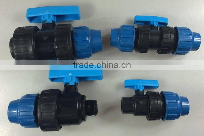 PP MALE SINGLE UNION BALL VALVE FOR WATER IRRIGATION