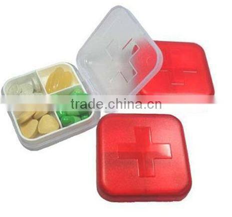 promotion 4 days cross Pill box/PP plastic pill box/Medical capsule holder