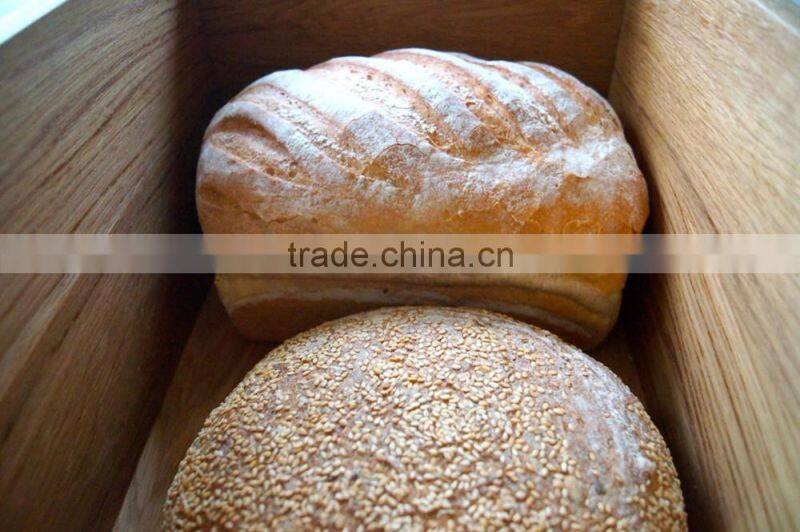 Wooden Bread Box with Groove Lid Oak Customer Logo Bread Crate Melamine Bread Bin Made By Solid Wood