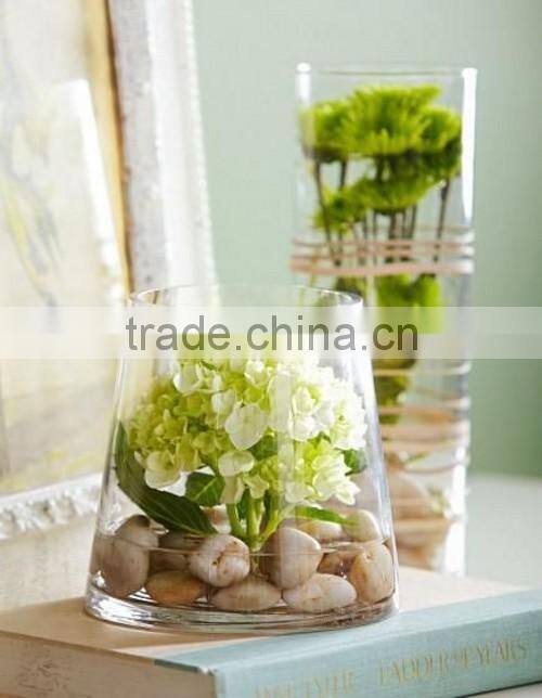 Clear Ribbed Conical Glass Bud Vase